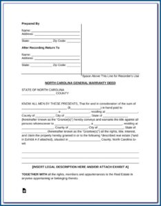North Carolina Bar Form Deed Of Trust