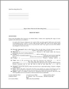 North Carolina Satisfaction Of Deed Of Trust Form