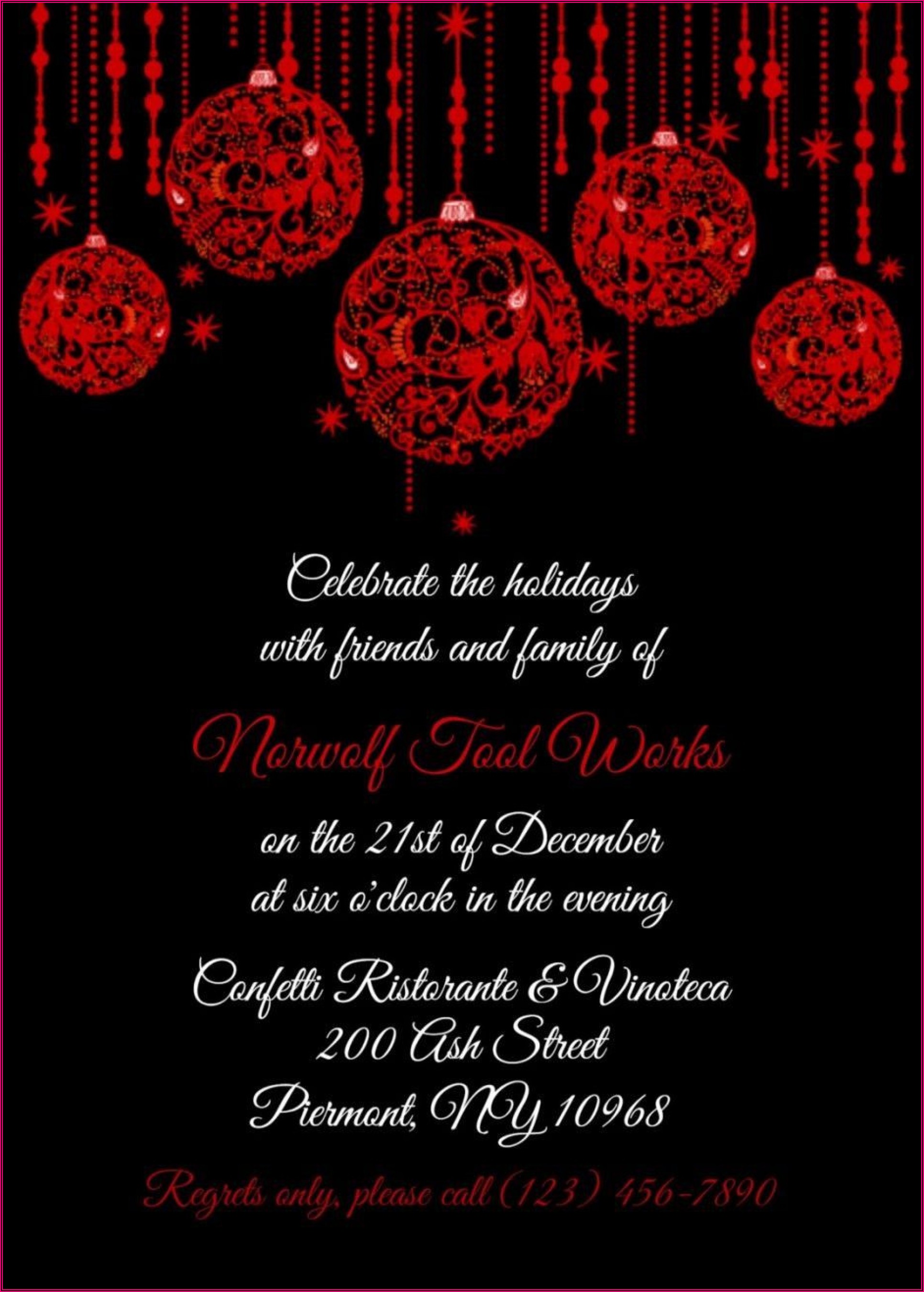 Office Holiday Party Invitation Templates Free
