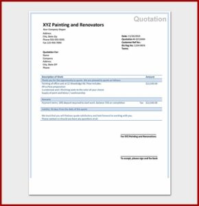 Painting Quotation Template Word