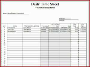 Payroll Timesheet Template