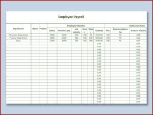 Payroll Worksheet Template