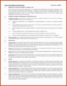 Personal Loan Agreement Template Microsoft Word