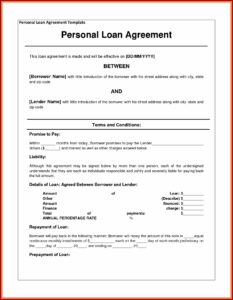 Personal Loan Agreement Template Ms Word