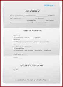 Personal Loan Agreement Template Uk Word
