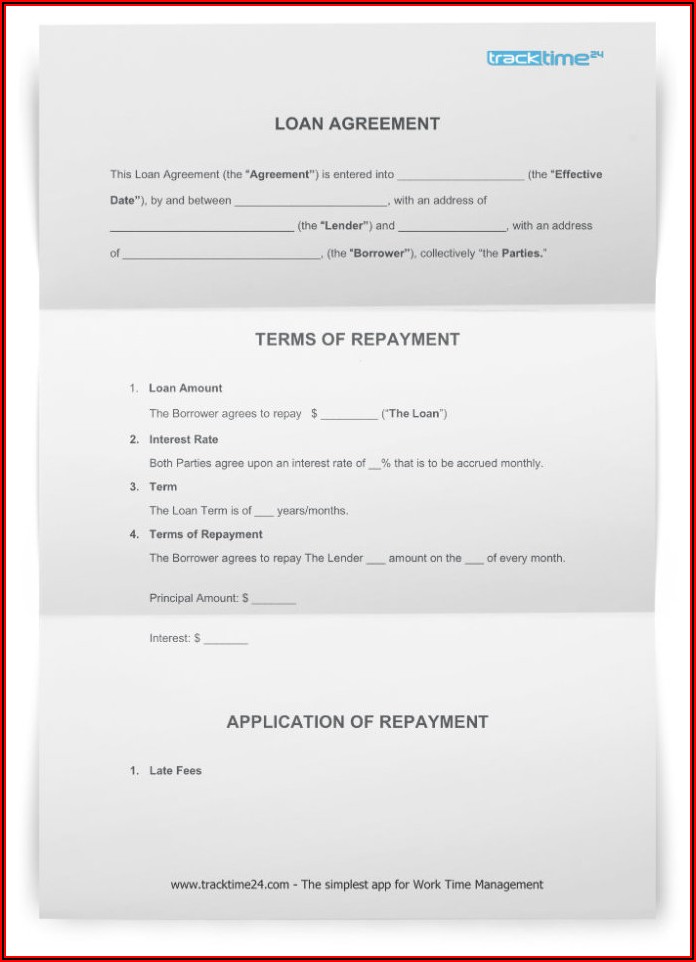 Personal Loan Agreement Template Uk Word