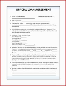 Personal Loan Agreement Word Template Free