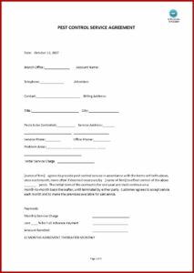 Pest Control Service Contract Forms