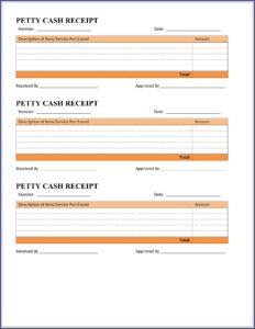 Petty Cash Receipt Example