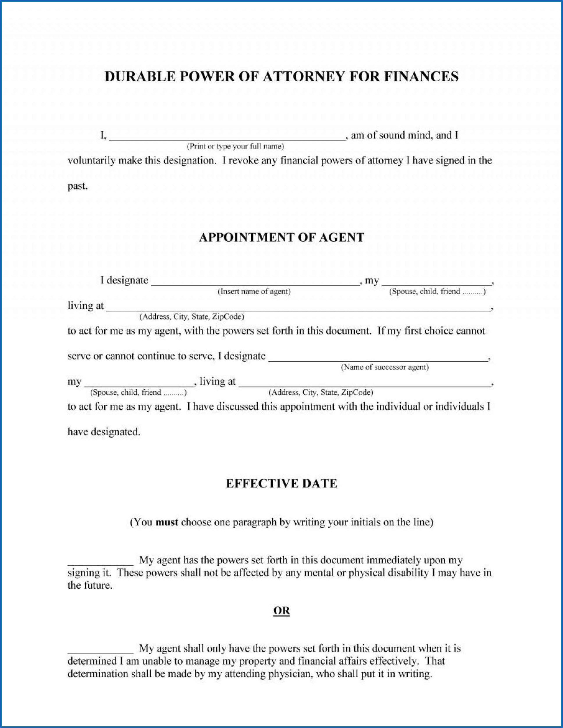 Power Of Attorney Form Florida 2020