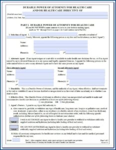 Power Of Attorney Form Missouri Bar