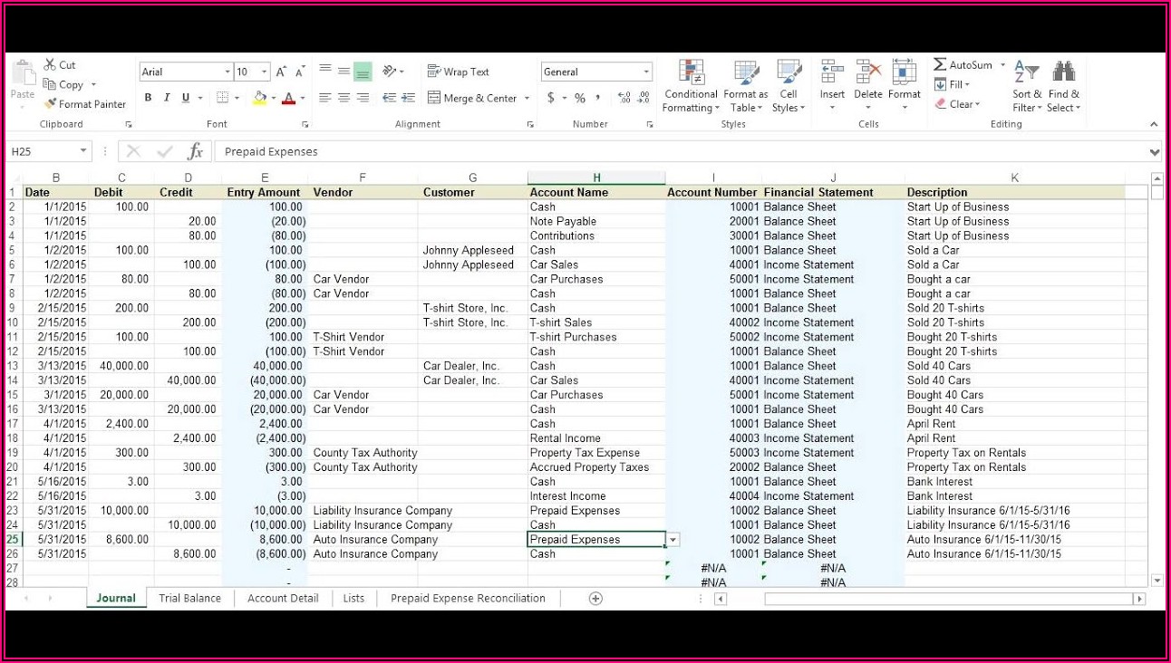 Prepaid Reconciliation Template Excel