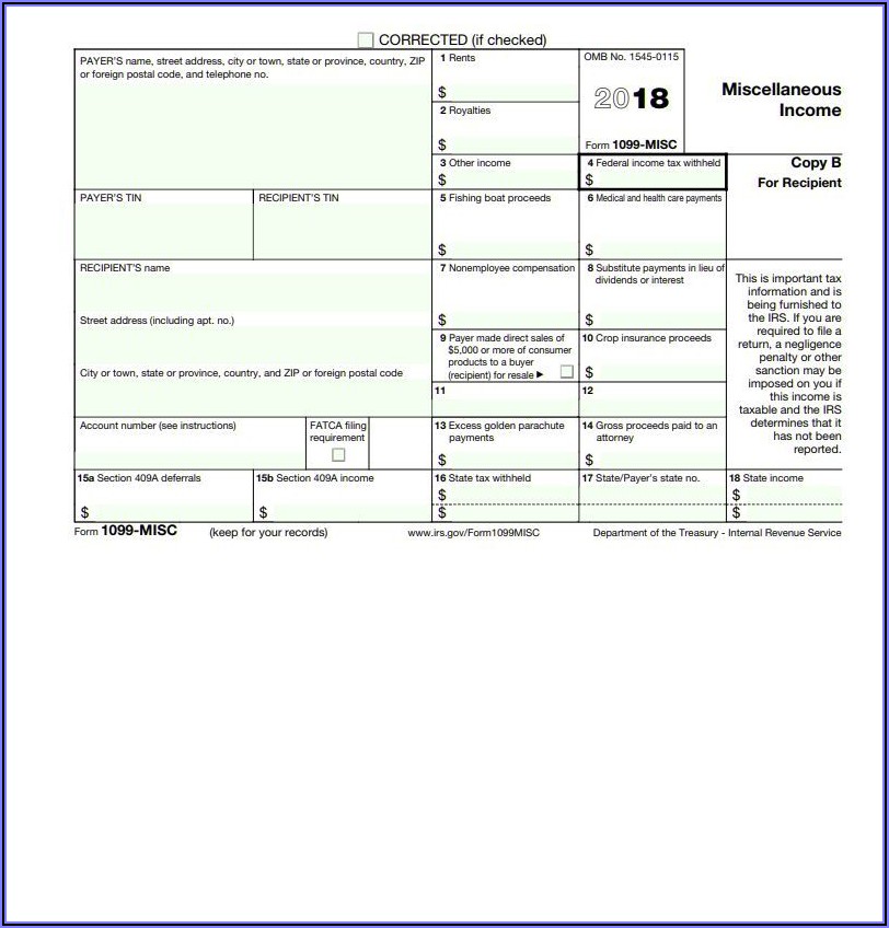 Printable 1099 Misc Form 2019 Free