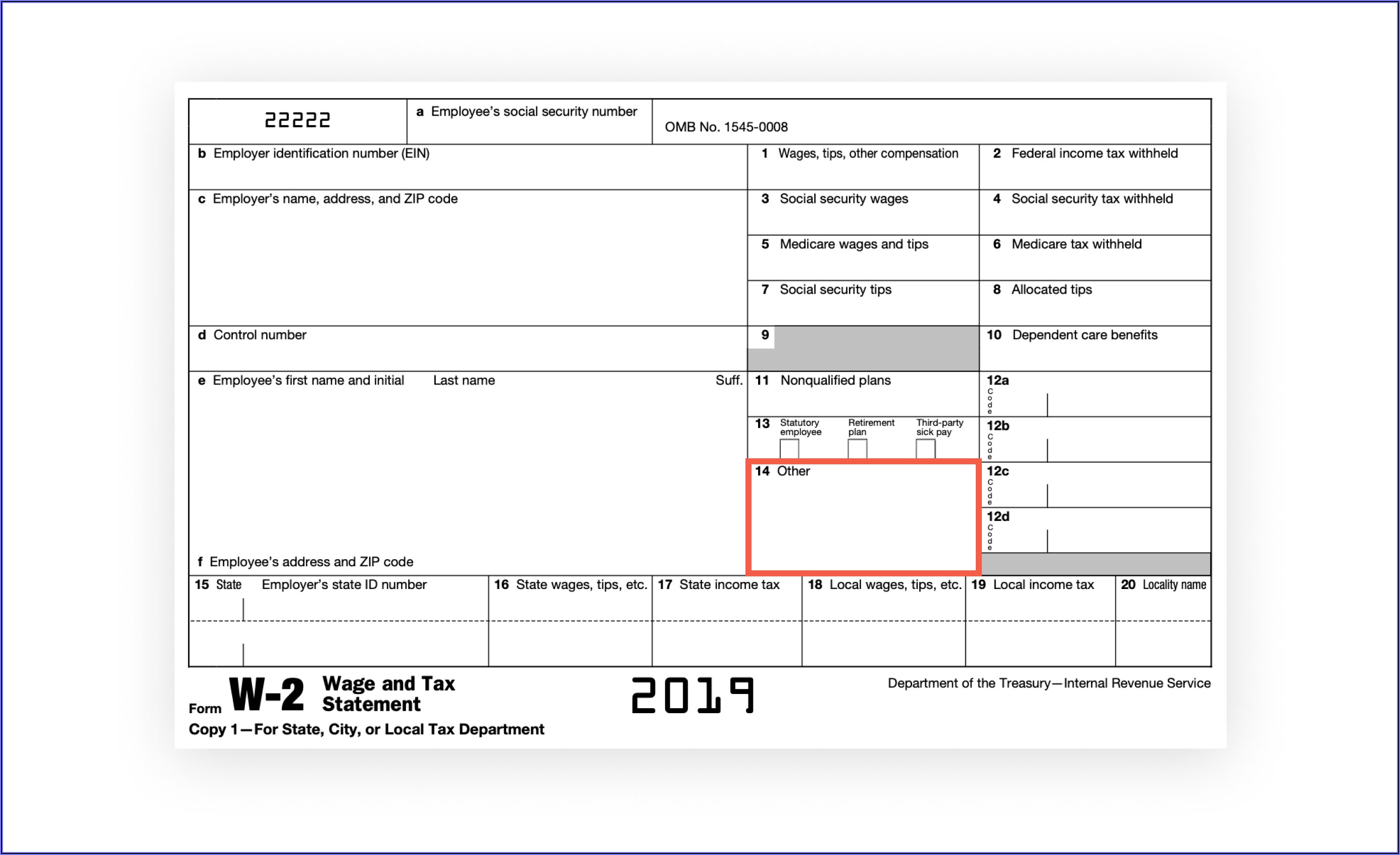Printable W2 Form For Employees 2020