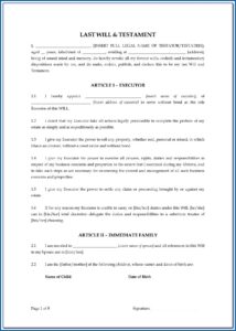 Printable Will Forms Canada