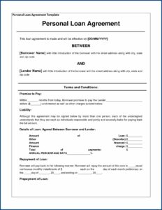 Private Loan Contract Example