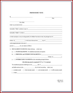 Promissory Note Interest Only Template Free