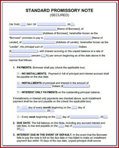 Promissory Note Template Uk