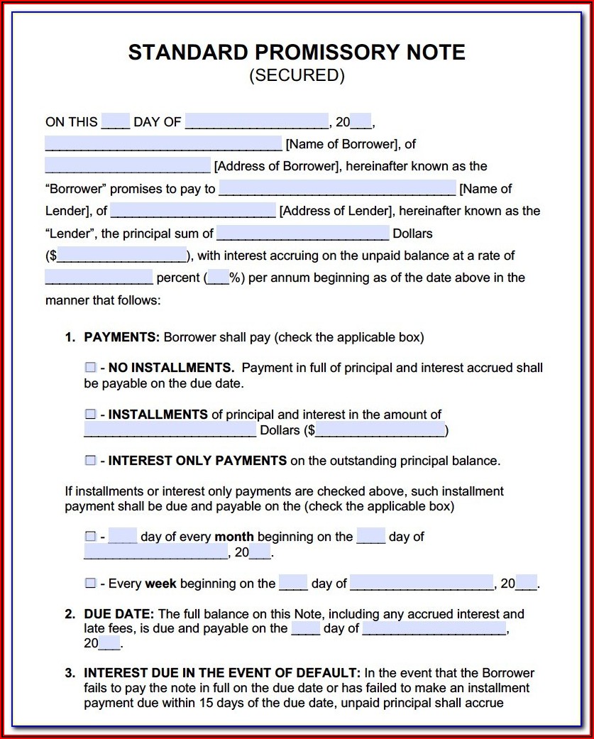 Promissory Note Template Uk