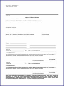 Quitclaim Deed Az Form Free