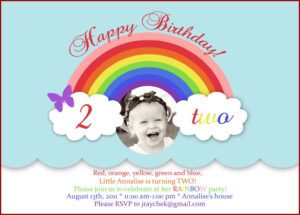 Rainbow Birthday Invitations Templates Free