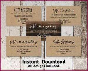 Registry Inserts For Wedding Invitations Templates