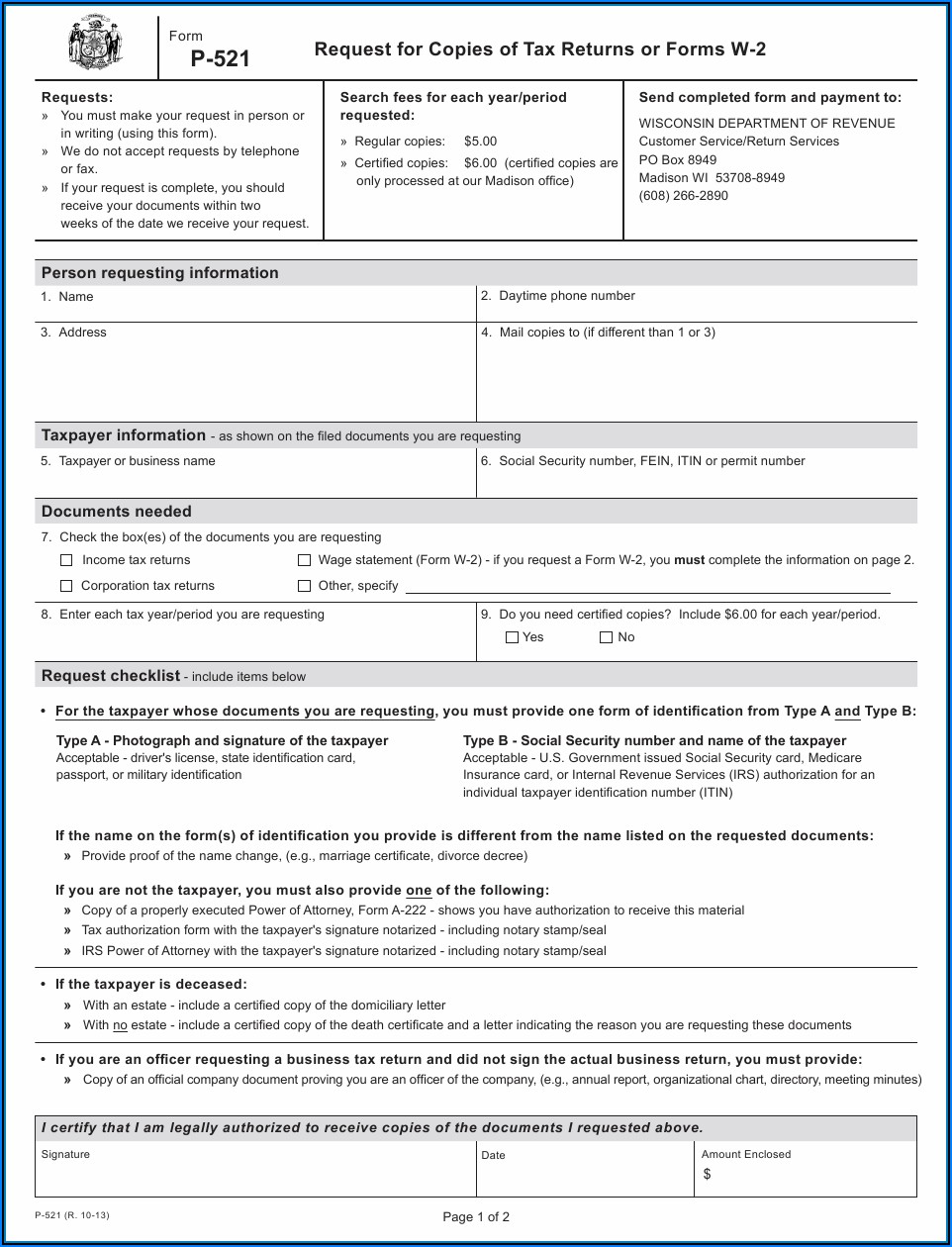 Request W2 Forms Previous Years