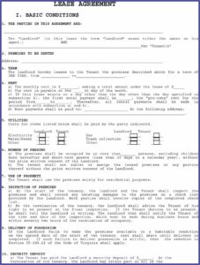 Residential Lease Rental Agreement Form Virginia