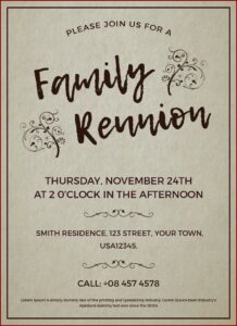 Reunion Invite Templates Free