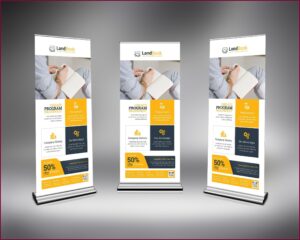 Roll Up Banner Design Template Psd