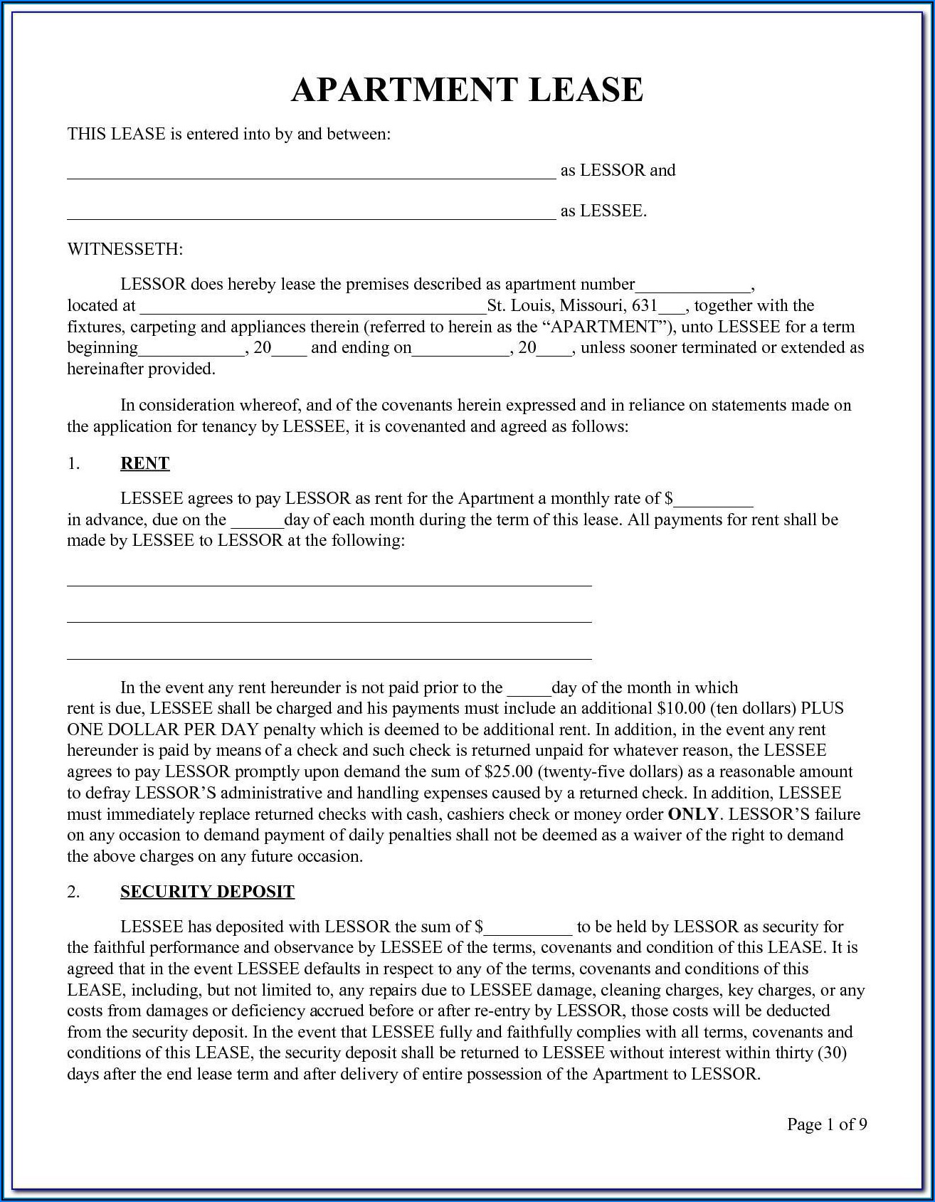 Room For Rent Rental Agreement Forms