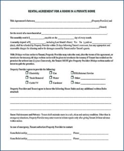 Room Rent Agreement Format In English