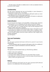 Sales Agency Agreement Template