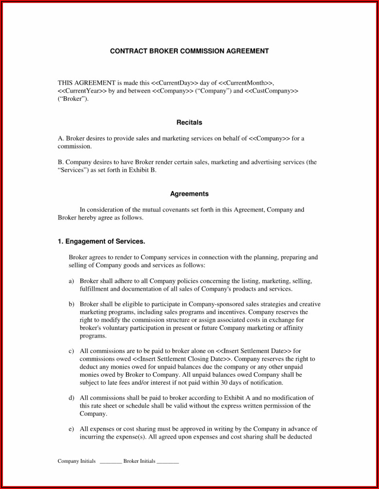 Sales Agency Agreement Template Uk