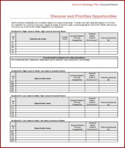 Sales Rep Account Planning Template