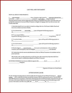 Sample Last Will And Testament Template Philippines