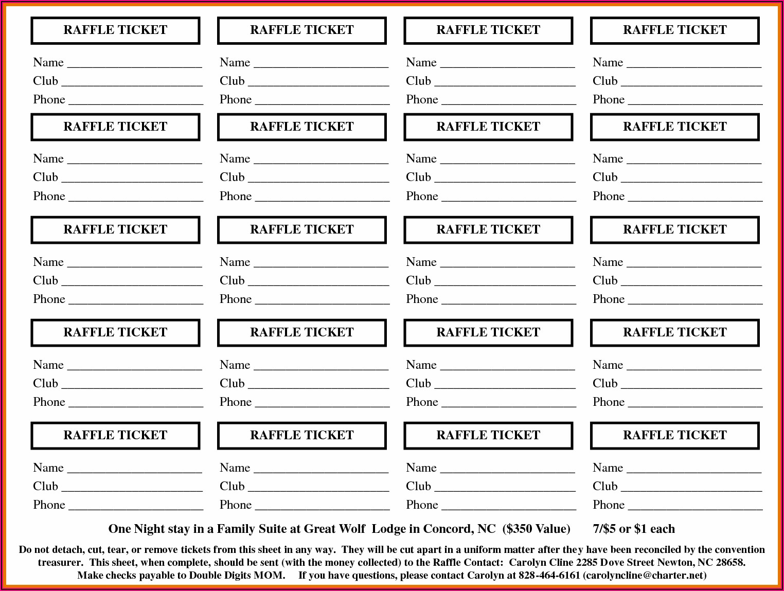 Sample Tickets Template