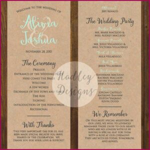 Sample Wedding Program Format