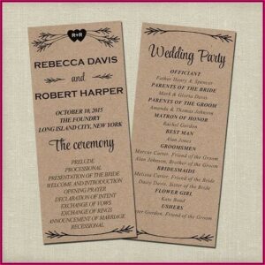 Sample Wedding Reception Program Template