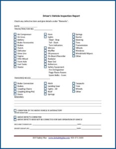 Semi Truck Pre Trip Inspection Form