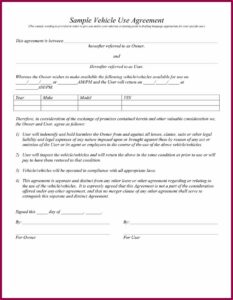 Simple Vehicle Lease Agreement Template Free
