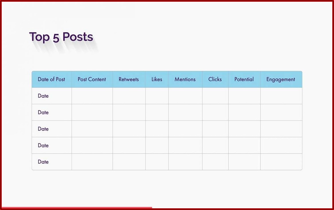 Social Media Report Ppt Template Free