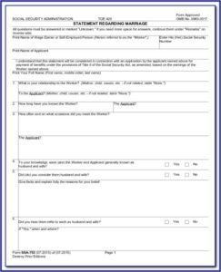 Social Security Form Ssa 521