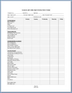 Straight Truck Pre Trip Inspection Form