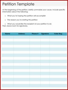Template For A Petition Letter