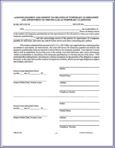 Temporary Guardianship Agreement Form Ny
