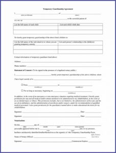 Temporary Guardianship Form
