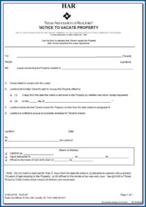 Texas Formal Eviction Notice