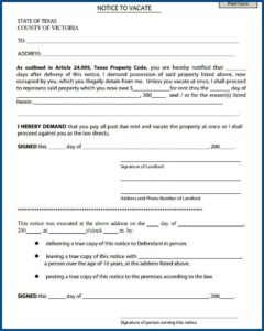 Texas Landlord Eviction Forms