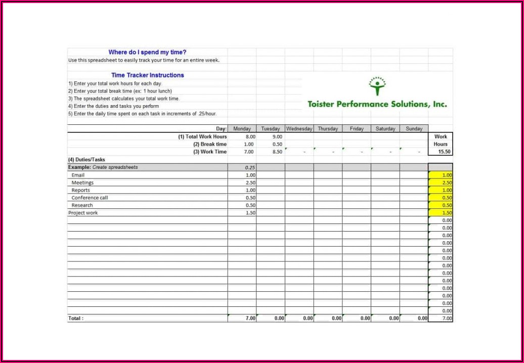 Tracking Employee Time Off Excel Template